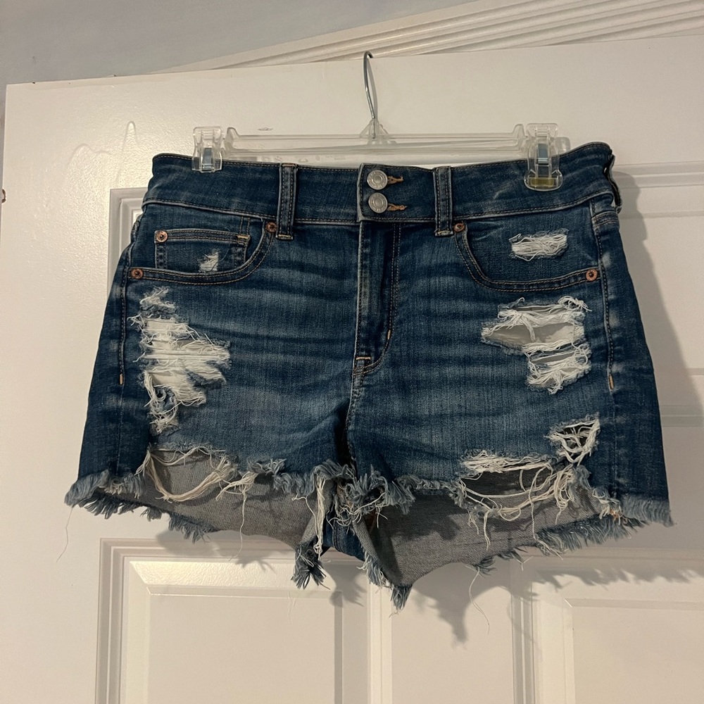 American Eagle Ne(x)t Level High-Waisted Denim Short Short Size 8